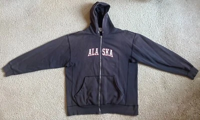 Para Hombres XL Sunfade Azul Marino Cremallera Completa Ligera Sudadera con Capucha Gráfica Alaska Foto 1 de 4