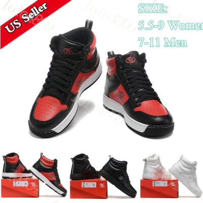 Men White high top Sneakers for Casual Black pu Leather Fashion Shoes for Unisex - Image 1 of 4