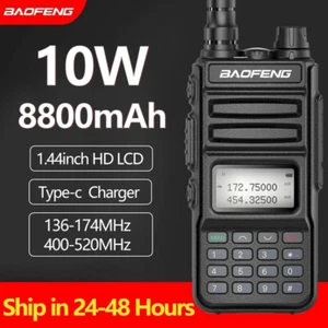 BAOFENG UV-13R WALKIE TALKIE 10W HIGH POWER 999 CHANNEL DUAL BAND UHF VHF RADIO - Foto 1 di 12