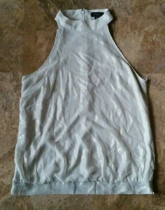 Worthington Metallic Blouson High Collar Tank with Stretch Hip Detail Size M - Picture 1 of 3