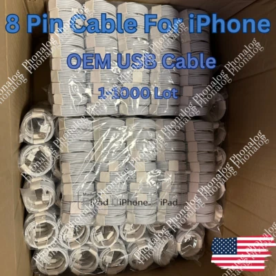 USB Charger Cable Cord For Apple iPhone 7 8 X XR 11 12 13 14 Pro Max Wholesale - Image 1 of 4