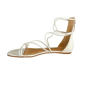 Schutz Fabia sandalo gladiatore in pelle bianca con zip posteriore taglia 9B - Foto 1 di 9