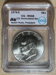 1976-S 40% Silver Eisenhower Ike Dollar $1 ICG MS 68 White Label Hutto Auto  #12 - Picture 1 of 4