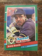 Barry Bonds 1991 Donruss MVP Award Winner No Dot After INC #762 ERROR!  1 Card!