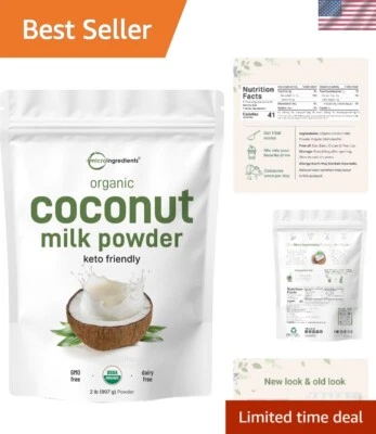 2 Pound Coconut Milk Powder - Perfect Plant-Based Creamer for Coffee & Smoothies - Image 1 of 4