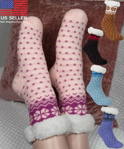 Unisex Anti-Slip Winter Sock Xmas Cozy Warm Comfy Soft New Girl Men One Size Lot - Picture 1 of 24