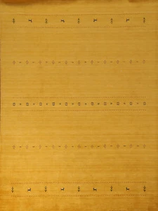 Tribal Gold Color Gabbeh Oriental Area Rug 8x10 Handmade Wool for Living Room - Picture 1 of 18
