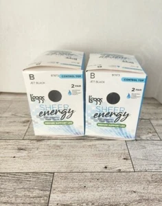 L'eggs Control Top Medium kompressionsableitende Strumpfhose Größe B tiefschwarz 2er-Set - Bild 1 von 5