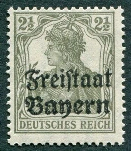 BAVARIA 1919 2 1/2pf grey SG215 mint MH FG Germania d ##a1 - Picture 1 of 1