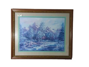 Artist Lee K. Parkinson Vintage Print Framed Signed Cabin By The River 31x25 - Picture 1 of 14