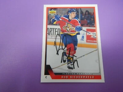 1993-94 Upper Deck Hockey Rob Niedermayer Panthers #98 Autograph - Image 1 of 4