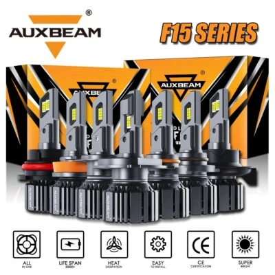 AUXBEAM 20000LM 6500K LED Headlight Hi/Lo Beam Bulb H11 H13 H4 H7 9005 9006 9007 - Image 1 of 4