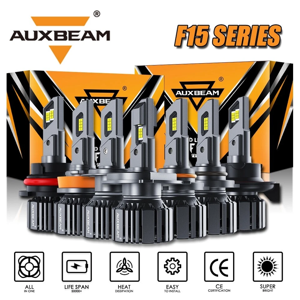 AUXBEAM 20000LM 6500K LED Headlight Hi/Lo Beam Bulb H11 H13 H4 H7 9005 9006 9007 - Image 1 of 4