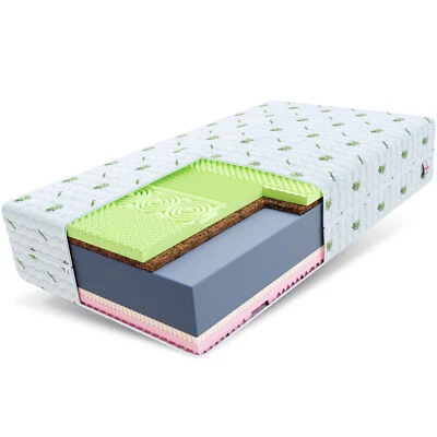 Matratze SAVONA 7 Zonen 90x200 cm H3 H4 22 cm Kokos Latex Visco Aloe Vera Bezug - Bild 1 von 4