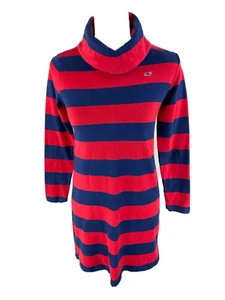 Vineyard Vines Cove Rugby Stripe Cowl Neck Dress Girl's Size L 14 Colorblock - Picture 1 of 9