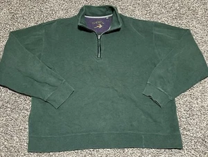 Orvis Men’s 1/4 Zip Pullover Thick Heavy 100% Cotton Sweater Green XL EUC - Picture 1 of 3