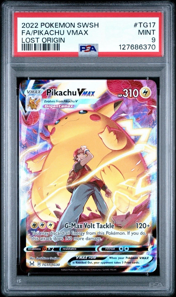 Pikachu VMAX PSA 9 Lost Origin TG17/TG30 Holo Pokemon Card FA Trainer Gallery - Image 1 of 2
