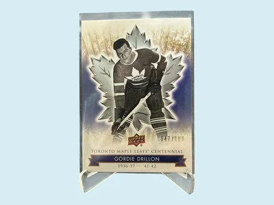 2017 Upper Deck Toronto Maple Leafs Centennial Gold 047/100 Gordie Drillon #58 - Image 1 of 2