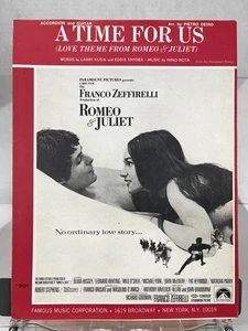 Nino Rota Sheet Music A Time For Us 1969 Love Theme Illustrated Cover - Picture 1 of 5