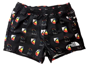 The North Face Girl's FlashDry Black Rainbow Shorts Small 7/8 - Picture 1 of 4