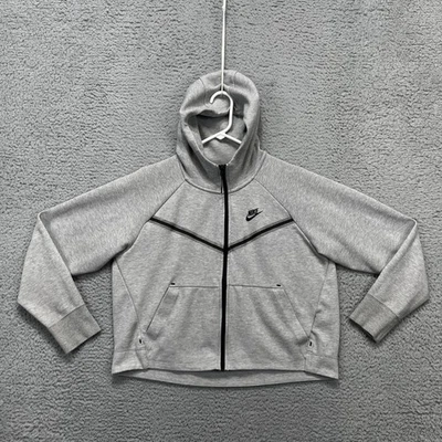 Chaqueta deportiva Nike Tech polar con capucha para mujer grande gris cremallera completa CW4298-063 Foto 1 de 4