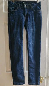 7 For All Mankind Slimmy Jeans Girls Size 12 Dark Blue Denim Stretch 27.5" Long - Picture 1 of 5