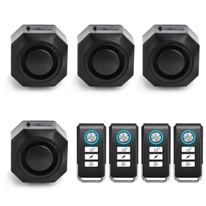 4× Wireless Motorcycle Bike Alarm Anti-Theft Vibration USB Rechargeable w/Remote - Picture 1 of 12