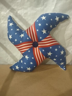 American Flag Star Pillow American Patriotic Size 24"X24"X5" Outdoor Indoor  - Image 1 of 4
