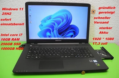 Medion Erazer P7644 Multimedia 17,3" Zoll TURBO i7  16GB RAM DVD Win 11 25H2 - Bild 1 von 4