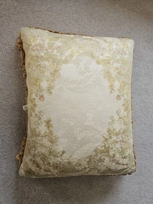 Vintage Mulberry Feather Filled Silk & Cotton Oversized Cushion Circa 2000. - Image 1 of 4