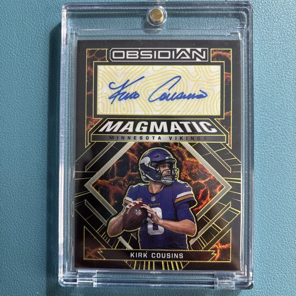 2022 Panini Obsidian - Magmatic Signatures Kirk Cousins Electric Etch Yellow /10 - Image 1 of 4