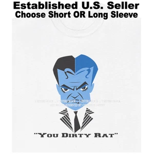 James Cagney You Dirty Rat Movie Line Cartoon Karikatur weißes T-Shirt - Bild 1 von 8