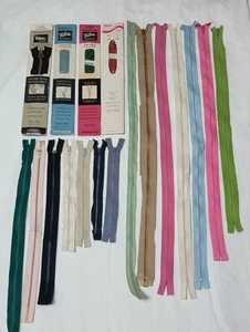Lot 18 Vtg Zippers All  Talon 7 Inches - 23 Inches New To Good Condition  - Picture 1 of 7