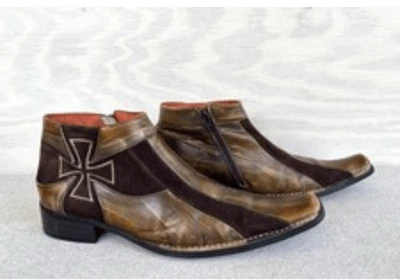 Robert Wayne Templar Marbled Leather Zip Up Low Western/ Ankle Boots Size 12 - Image 1 of 4