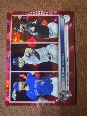 2022 Topps Chrome Sapphire Edition - League Leaders Gerrit Cole, Dylan Cease,... - Image 1 of 3
