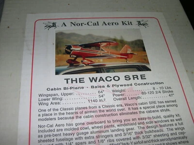 VINTAGE NIB NOR-CAL AERO WACO SRE BALSA KIT - Image 1 of 4
