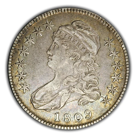 1809 O-102 Capped Bust Half - Normal Edge / EF Details Cover