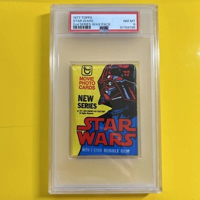 🐶 1977 Topps Star Wars Wax Pack 2nd Series PSA 8 - Image 1 of 2