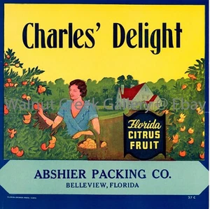 Florida Crate Label Fine Art Print, Grove, approx 10.8"x 10.9" 13192 - Picture 1 of 1