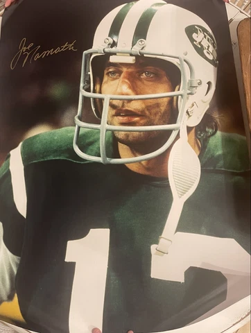 🔥JOE NAMATH🔥 GOLD  SIGNATURE 🔥 SIGNED OVERSIZED POSTER WITH COA  NY JETS Cover