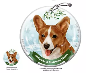 Adorno de rubinas y besos - Cárdigan rojo y blanco Welsh Corgi 089 - Imagen 1 de 1