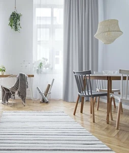 Modernes 2er Set Fertiggardine mit Gardinenband GRAU 250x170cm (98"x67") - Bild 1 von 2