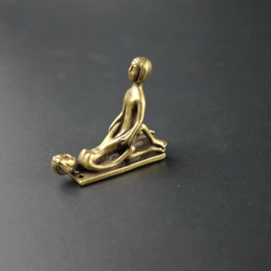 1.4'' Curio Chinese Bronze Ancient Men Women Sex Between Small Posture Statue - Picture 1 of 2