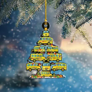School Bus Christmas Tree Hanging Ornament, School Bus Car Decor-Bus Driver Gift - Picture 1 of 2
