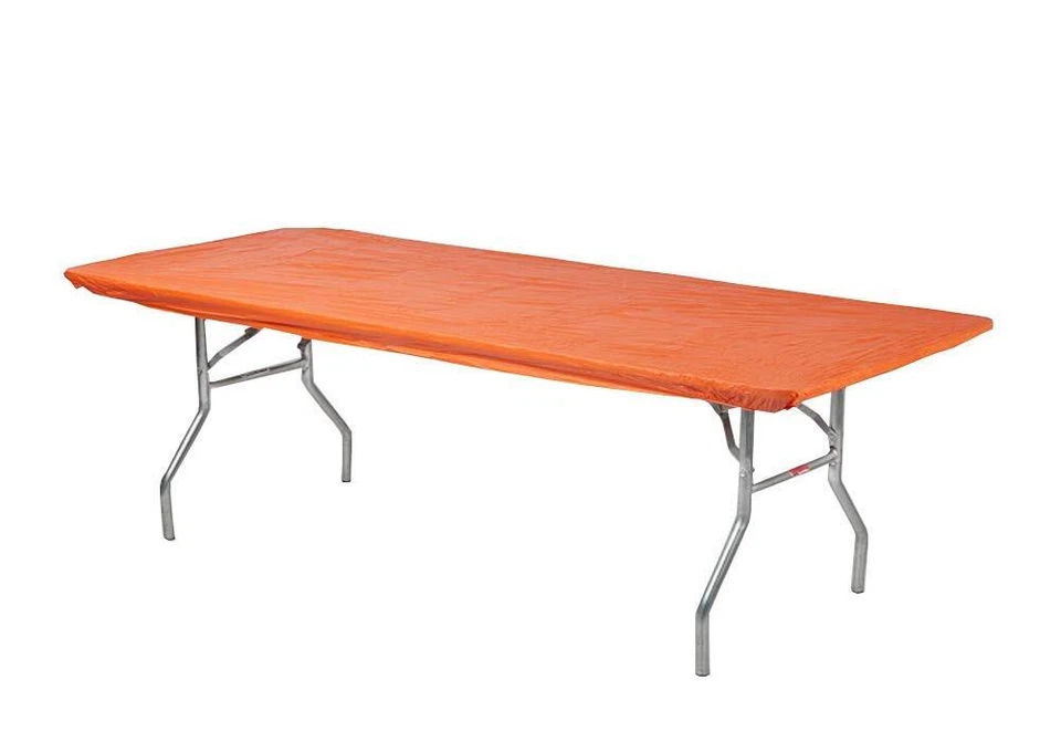Orange Fitted Table Covers Bundle of 5 for 6ft Banquet Tables 30x72 Inches - Image 1 of 3