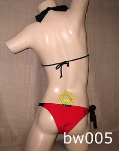 Sexy BLACK & RED Bikini Swimsuit Swimwear-Authentic Brazilian-NWT S-Cups A & B - Picture 1 of 5