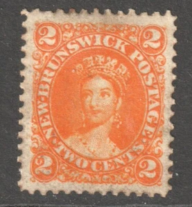 NEW BRUNSWICK 1860 - 63 2c ORANGE QUEEN VICTORIA - PRINTED ON THE GUM SIDE - Bild 1 von 2
