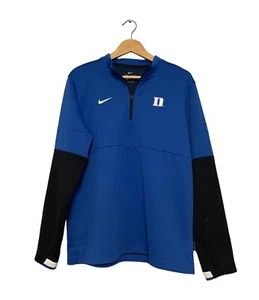 Nike Dri-Fit Men's Duke 1/4 Zip Pullover Long Sleeve On Field Blue Black Medium - Picture 1 of 7