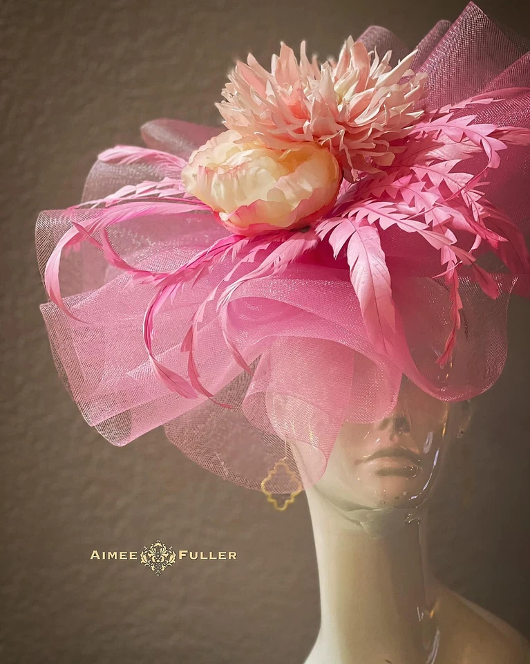 Sombrero Derby Kentucky Rosa Amarillo Royal Ascot Fascinator Del Mar Sombreros de Pascua Foto 1 de 4