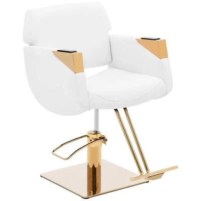 Friseurstuhl Fußstütze höhenverstellbar Barber-Stuhl 200 kg Penryn White&Gold - Bild 1 von 4